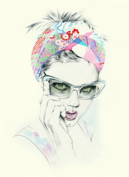 Colorful fashion drawings by Natalia Sanabria