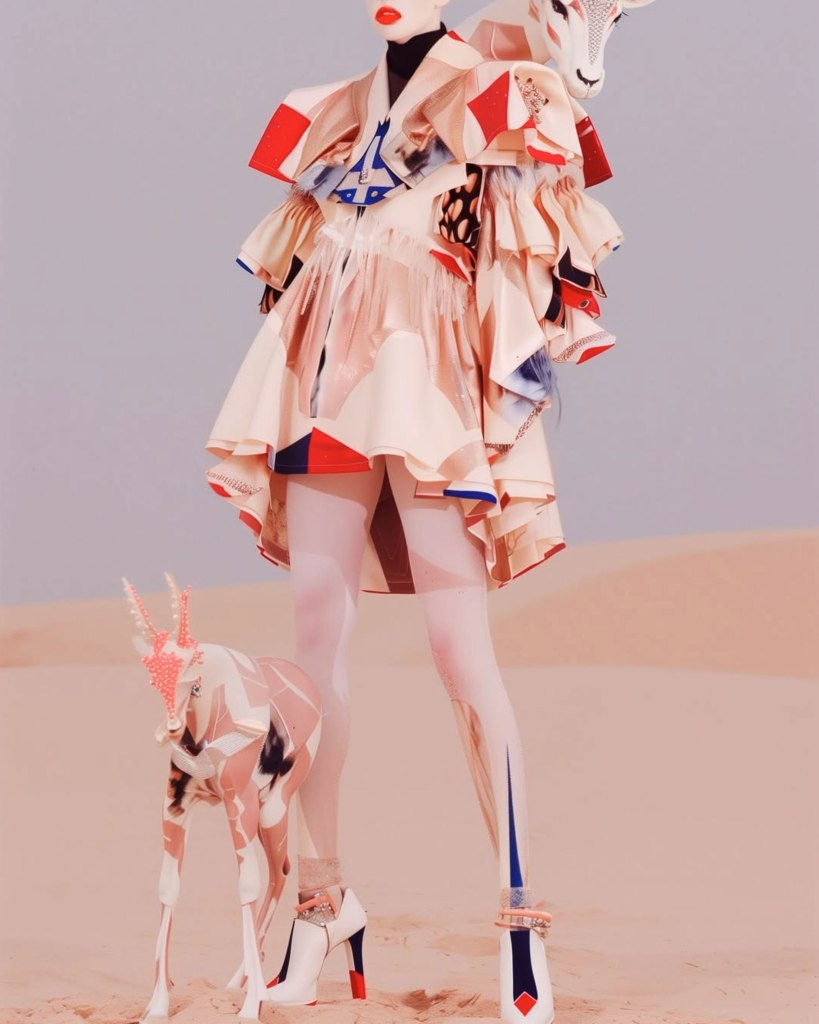 Surreal Fashion AI imagery Created by Sarah Radcliff